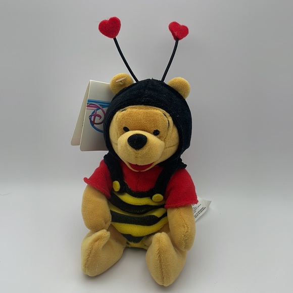 DISNEY WINNIE THE POOH VALENTINES NWT VTG 90s BEAN BAG PLUSH DISNEY EXCLUSIVE - Picture 7 of 8